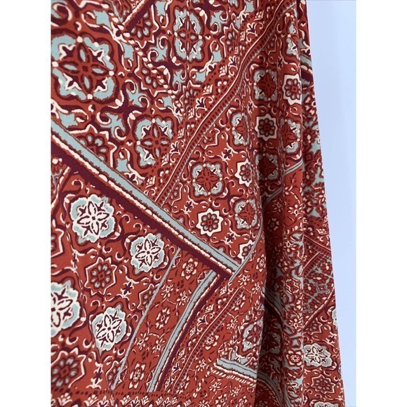 Garnet Hill Swimsuit Swim Dress New Size 18 Burgundy Green Floral Boho Print - Picture 2 of 12